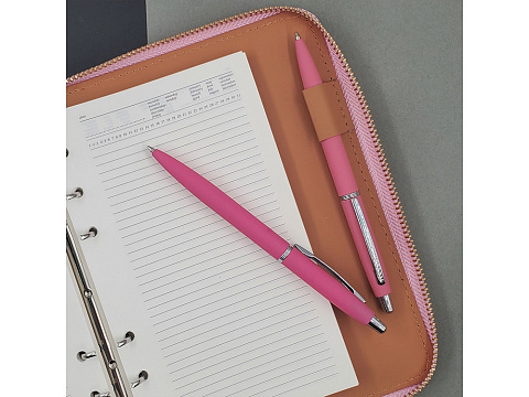 Ручка металлическая шариковая San Remo, софт-тач, 1.0 мм, ярко-розовый - рис 4.