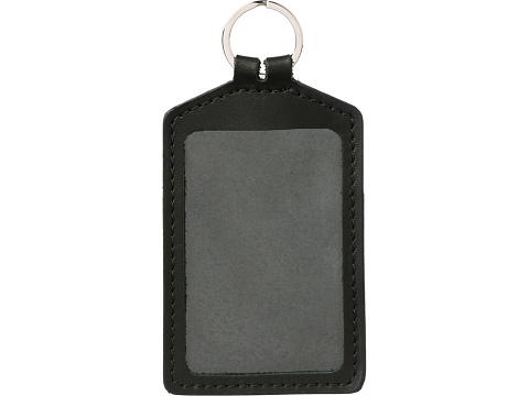 Кожаный бейдж для пропуска, черный - рис 3.