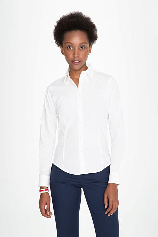 Рубашка женская с длинным рукавом Eden 140 белая - рис 6.
