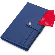 Блокнот-кошелек с сменным блоком А6 Wall Street, 64 листа, синий
