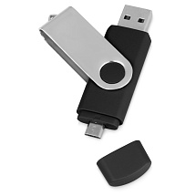 USB/micro USB-флешка 2.0 на 16 Гб «Квебек OTG», черный