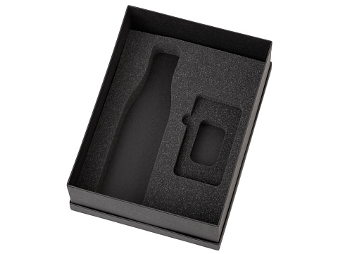 Подарочный набор с термобутылкой и повербанком С2, черный - рис 3.