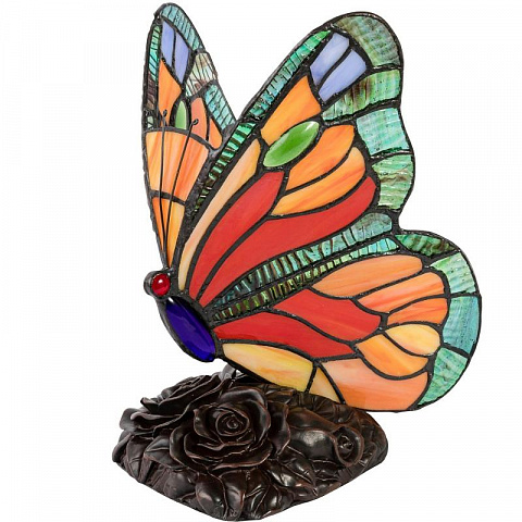Винтажная настольная лампа "Изумрудная бабочка" - рис 4.