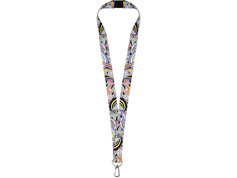 Ланъярд 2 см под сублимацию с карабином и замком обрыва, серебристый - рис 3.