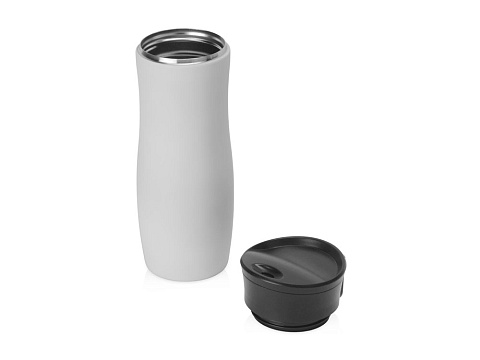 Вакуумная термокружка с кнопкой Streamline, Waterline, soft-touch, тубус, серый - рис 3.