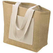 Сумка Jute джутовая с широким дном, натуральный