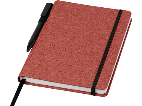 Блокнот Orin, формат А5, из переработанного ПЭТ, красный кирпичный - рис 4.