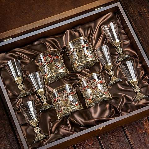 Гербовый набор с лафитниками и бокалами для виски - рис 2.