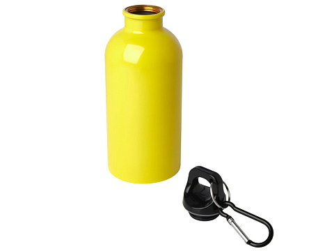 Одностенная бутылка для воды с карабином Oregon, изготовленная из нержавеющей стали, сертифицированной по стандарту RCS, объемом 400 мл - Желтый - рис 3.