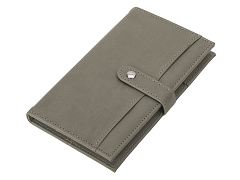 Блокнот-кошелек с сменным блоком А6 Wall Street, 64 листа, темно-серый - рис 2.