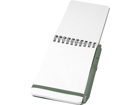 Блокнот Thalaasa формата А6 в твердой обложке из океанического пластика с шариковой ручкой - Зеленый яркий - рис 4.