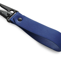 Брелок-ремувка из эко-кожи с карабином Domino, темно-синий