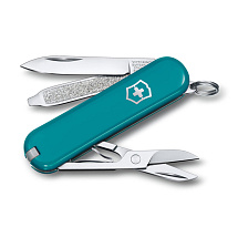 Нож-брелок VICTORINOX Classic SD Colors Mountain Lake, 58 мм, 7 функций, тёмно-бирюзовый