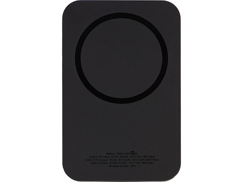 Магнитный беспроводной внешний аккумулятор MagnetIQ, 5000 mah, 10 W, черный (Р) - рис 3.