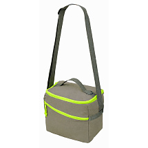Изотермическая сумка-холодильник Neo Classic c контрастной молнией, серый/зеленое яблоко