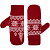 Варежки с зимним орнаментом Frost (красные) - миниатюра