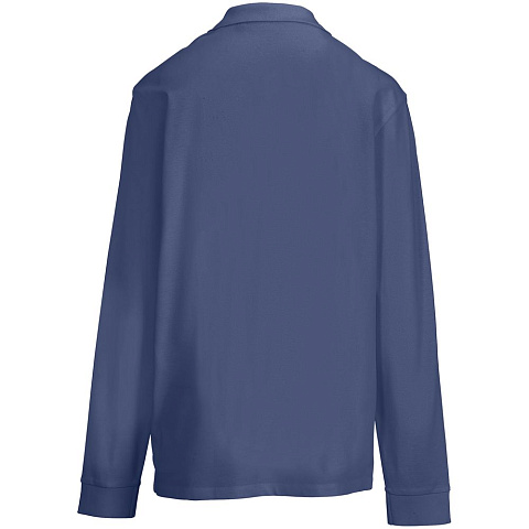 Рубашка поло унисекс с длинным рукавом Pacific LSL, синяя (джинс) - рис 3.