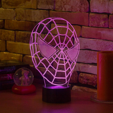 3D светильник Маска человека паука - рис 4.