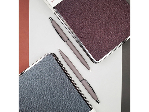 Ручка металлическая шариковая San Remo, софт-тач, 1.0 мм, серый - рис 5.