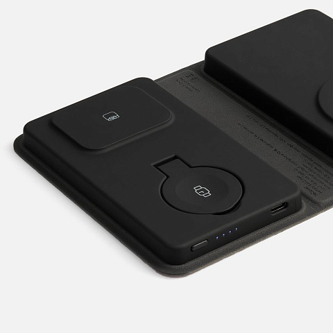 Внешний аккумулятор с беспроводной зарядкой reCover, черный - рис 5.