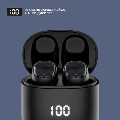 Беспроводные наушники с микрофоном Air Buds Pro, TWS, BT 5.3, LED, 300 мАч, черный, Deppa - рис 5.