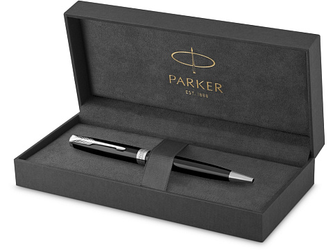 Ручка шариковая Parker Sonnet Core Black Lacquer CT, черный/серебристый - рис 4.