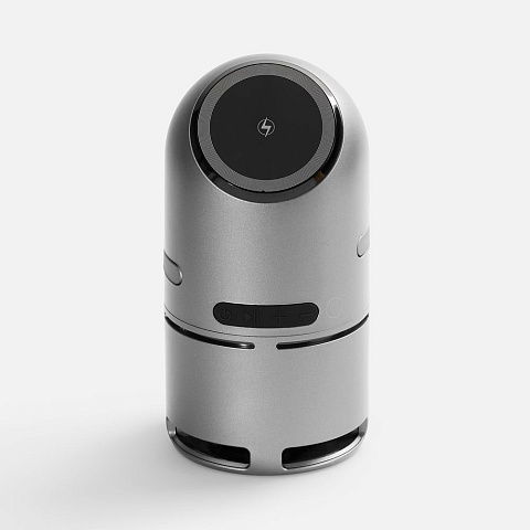 Bluetooth-колонка с беспроводной зарядкой Droid, серая - рис 4.