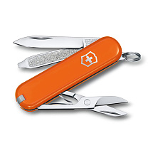 Нож-брелок VICTORINOX Classic SD Colors Mango Tango, 58 мм, 7 функций, оранжевый