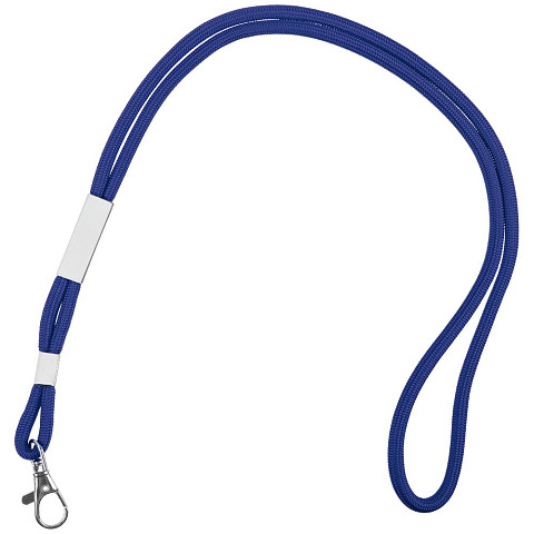 Шнурок для бейджа Tube Metal, синий - рис 2.