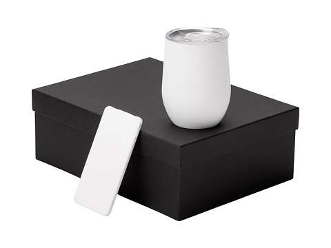 Подарочный набор с термокружкой и повербанком С1, 5000 mAh, белый