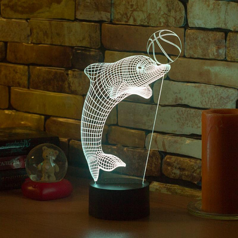 3D лампа Дельфин с мячом - рис 7.