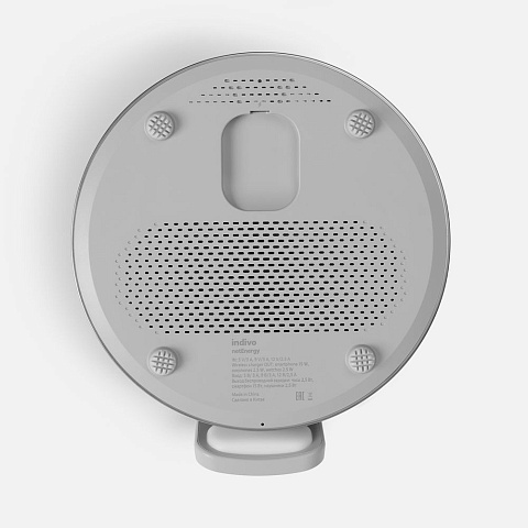 Bluetooth-колонка с беспроводной зарядкой и часами netEnergy, серая - рис 7.