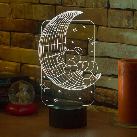 3D лампа Медвежонок на Луне - рис 7.