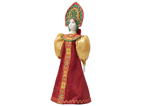 Подарочный набор: кукла фарфоровая, крем-мед, красный - рис 7.