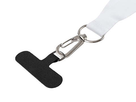 Ланъярд 2 см под сублимацию с трендовым карабином и узким держателем для телефона из ПЭ, серебристый - рис 4.