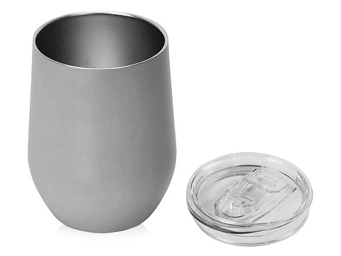 Вакуумная термокружка Sense, непротекаемая крышка, крафтовая упаковка, серый - рис 2.