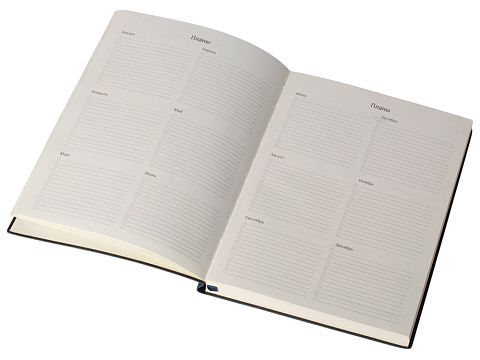 Бизнес блокнот Supreme с вставкой из софт-тача, гибкая обложка, 128 листов, синий - рис 8.