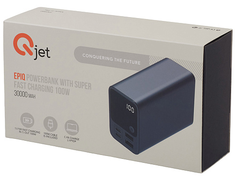 Внешний аккумулятор для ноутбуков EpIQ, 100 Вт, 30000 mAh, темно-серый - рис 15.