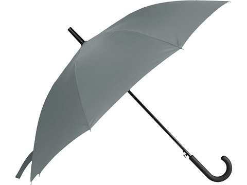 Зонт-трость Reviver с куполом из переработанного пластика, серый - рис 3.