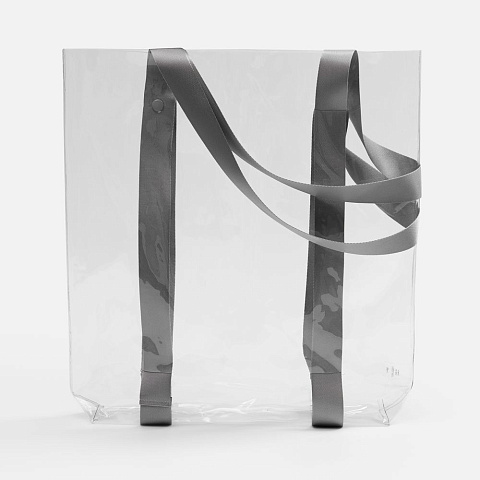 Шопер Clear Fest, ver.2, прозрачный с серыми ручками - рис 3.