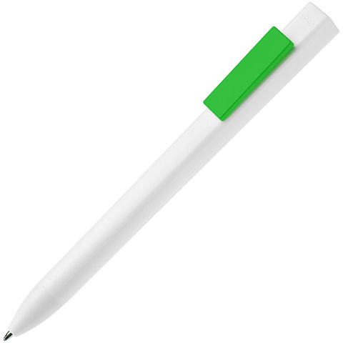 Ручка шариковая Swiper SQ, белая с зеленым - рис 2.