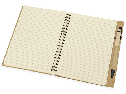 Блокнот Дейзи с ручкой, крафт/черный - рис 3.