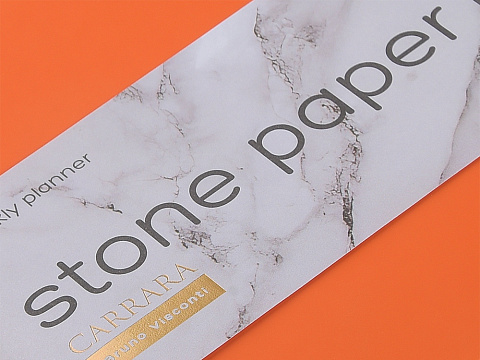 Еженедельник с каменной бумагой А5+ Carrara, оранжевый - рис 7.
