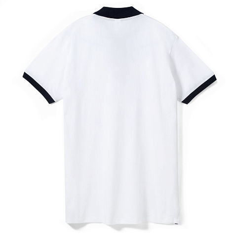 Рубашка поло Prince 190, белая с темно-синим - рис 3.