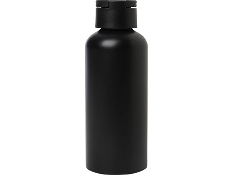 Trinity бутылка для воды из переработанного алюминия, сертифицированного согласно RCS, объемом 600 мл, с крышкой из переработ - сплошной черный - рис 3.