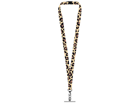 Ланъярд 2 см под сублимацию с трендовым карабином, замком обрыва и металлическим держателем для телефона, черный - рис 2.