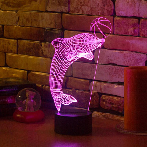 3D лампа Дельфин с мячом - рис 4.