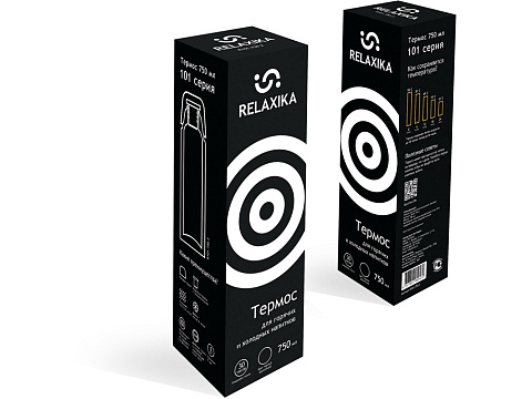 Термос Relaxika 101 (0,75 литра), черный (без лого) - рис 13.