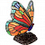 Винтажная настольная лампа "Изумрудная бабочка" - миниатюра
