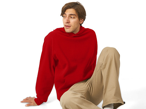 Толстовка с капюшоном оверсайз Berlin унисекс, красный - рис 4.